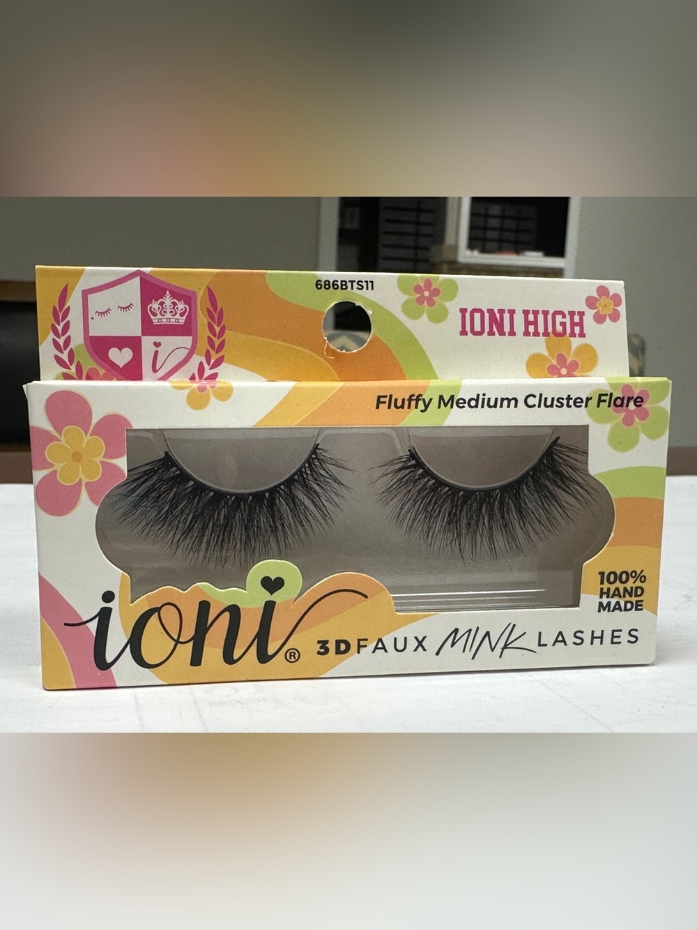 Ioni 3D Faux Mink Fluffy Medium Cluster Flare Lashes - Black